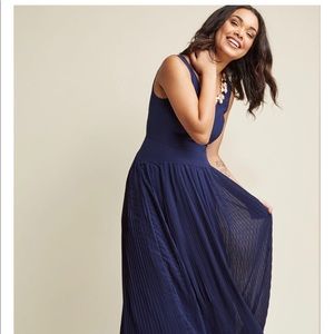 ModCloth Drop Waist Pleated Maxi Dress